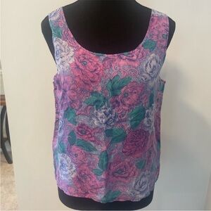 Willow Ridge Vintage Silk Floral Blouse EUC